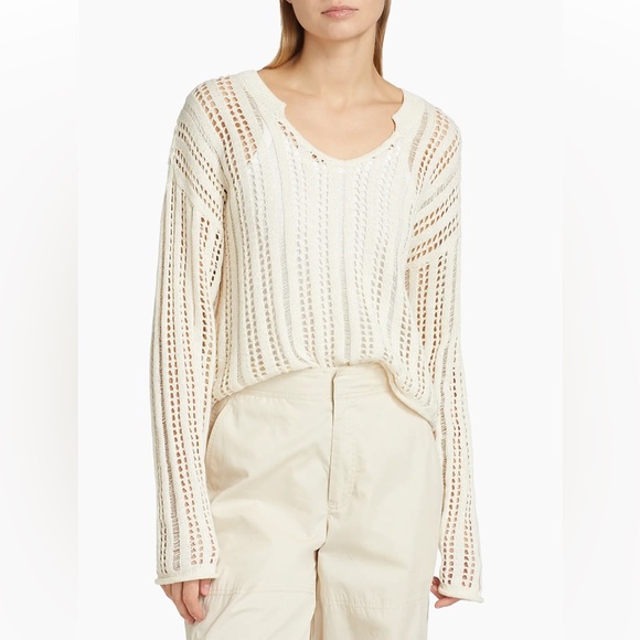 ATM Anthony Thomas Melillo Ivory Knit Long Sleeve Top office professional XS - Picture 1 of 10